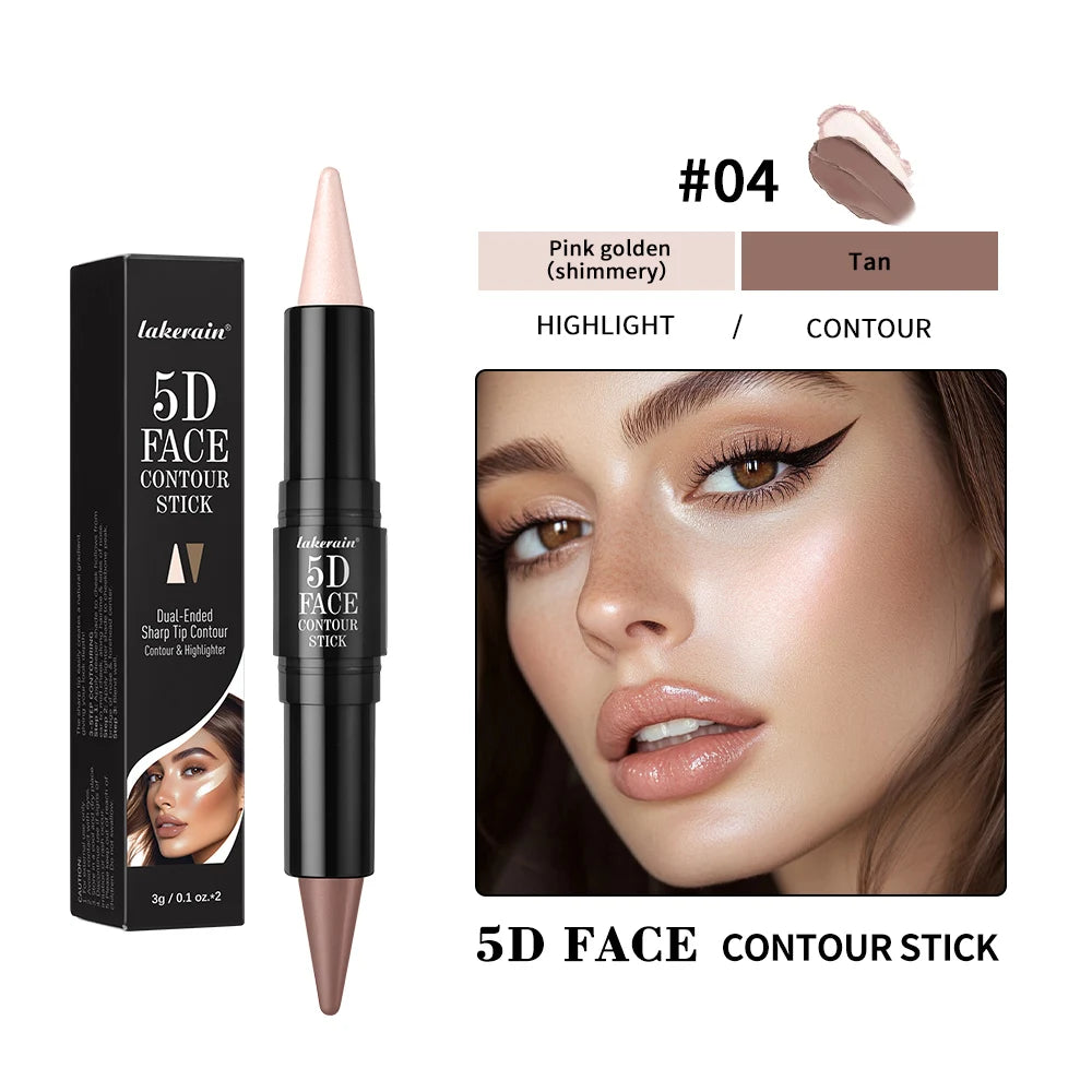 Lakerain 5D Dual-Ended Contour & Highlighter Stick for Face Definition