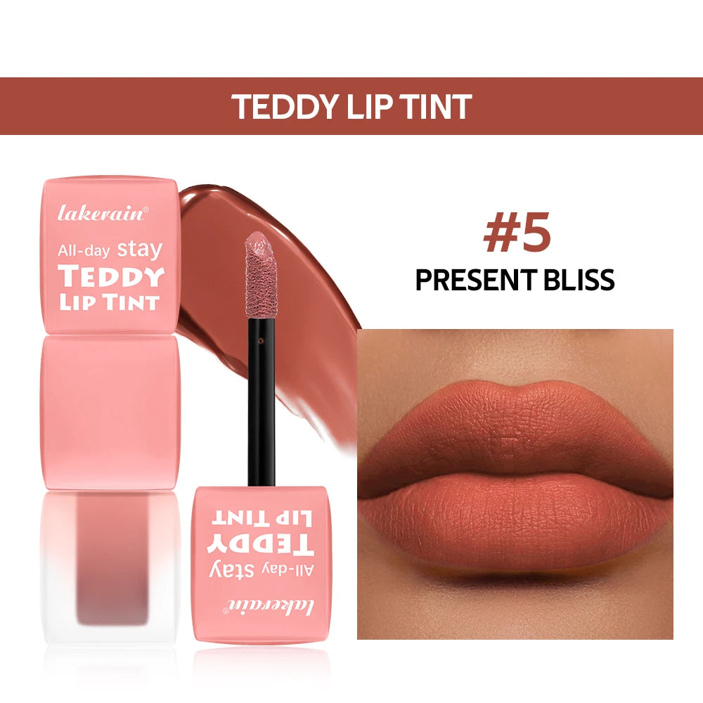 Lakerain Waterproof Teddy Lip Gloss Velvet Matte Lip Mud Long-lasting Coloring Lipstick Light Non-transfer Lip Glaze Face Makeup