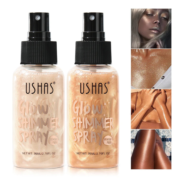 USHAS Glow Shimmer Spray Liquid Highlighter for Face & Body
