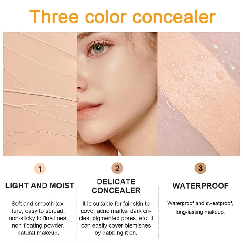 ZaiDoc 3-Color Full Coverage Cream Concealer Palette