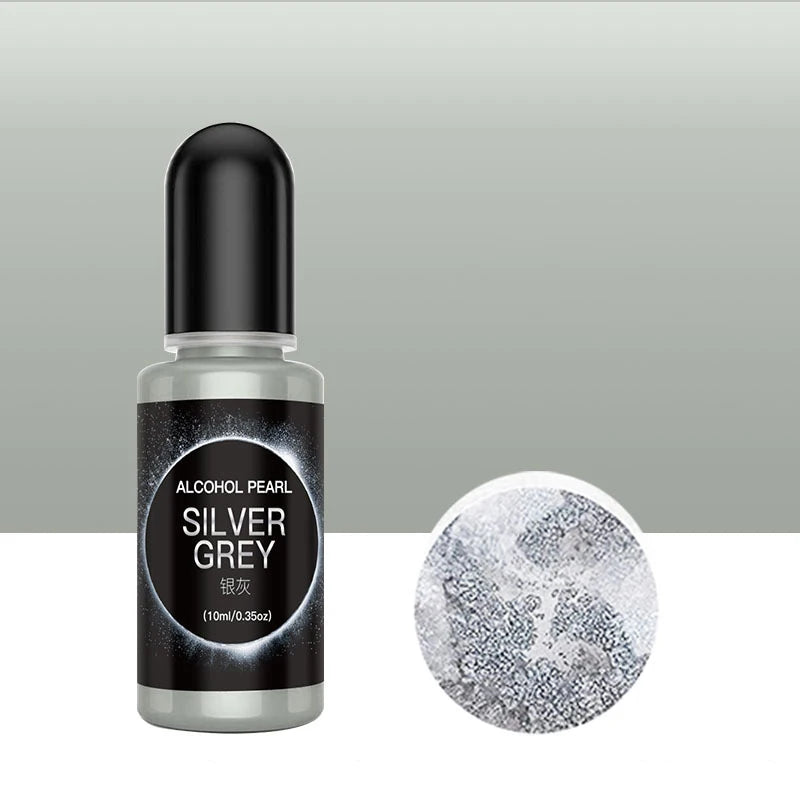 10ml Metallic Pearlescence Pigment Alcohol Liquid Art Ink Alcohol Diffusion DIY Resin Mold Colorant Dye Jewelry Making Supplies
