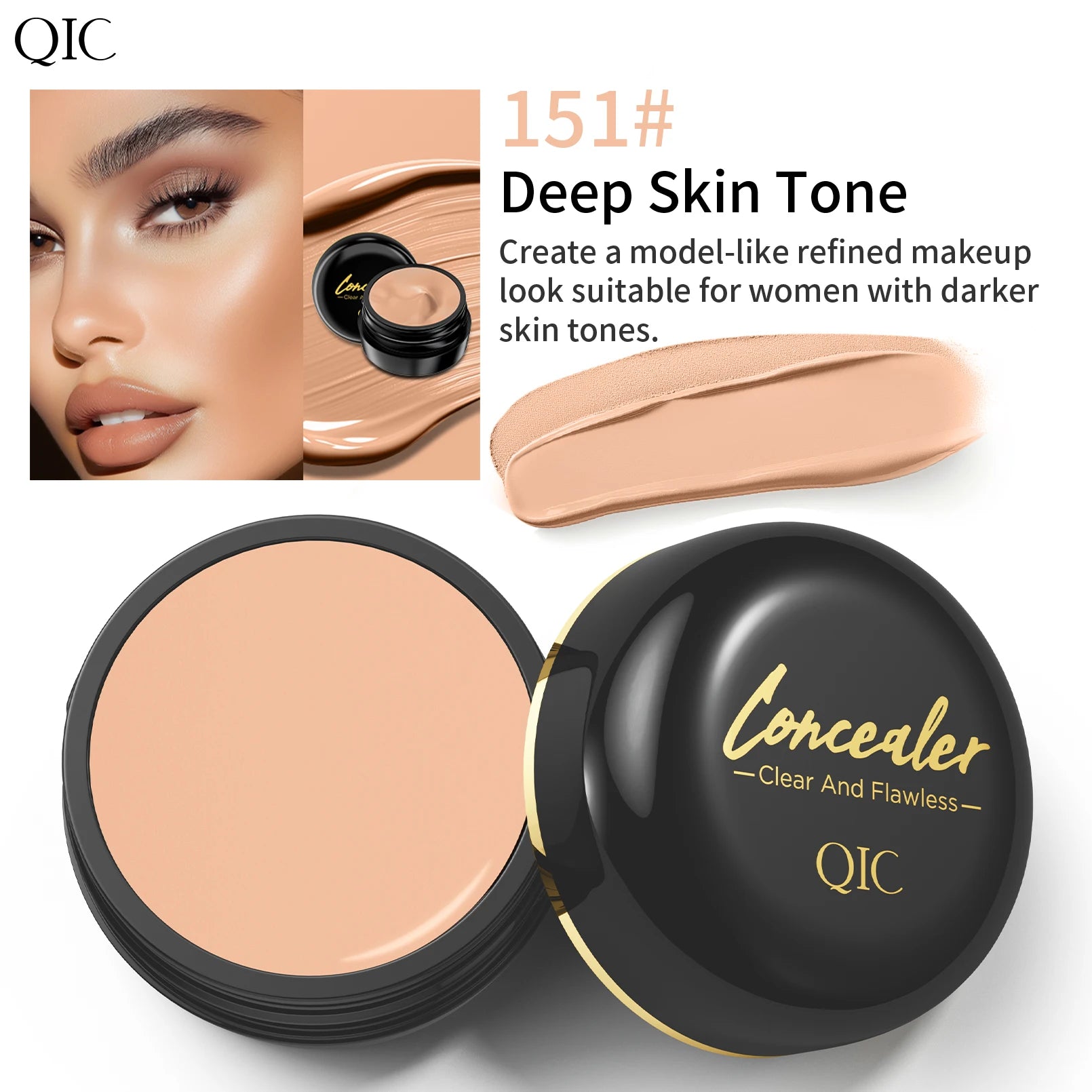 QIC Waterproof Full Coverage Concealer for Tattoos & Scars