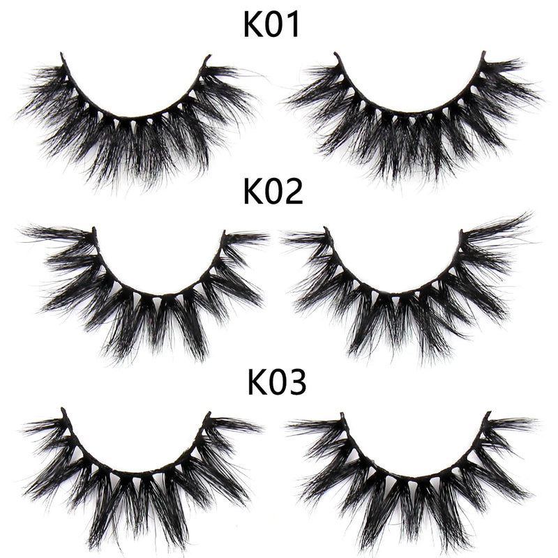 FOXESJI Lashes 3D Mink Eyelashes Natural Long Fluffy Dramatic Strip Eye Lashes Eyelash Extension Soft False Eyelashes Makeup
