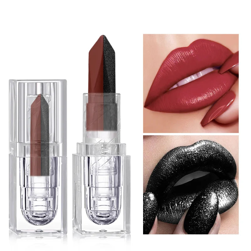 Lipstick Waterproof Long Lasting Moisturizing Matte Non-stick Cup Pearlescent Diamond Lip Tint Red Sexy Lips Makeup Halloween
