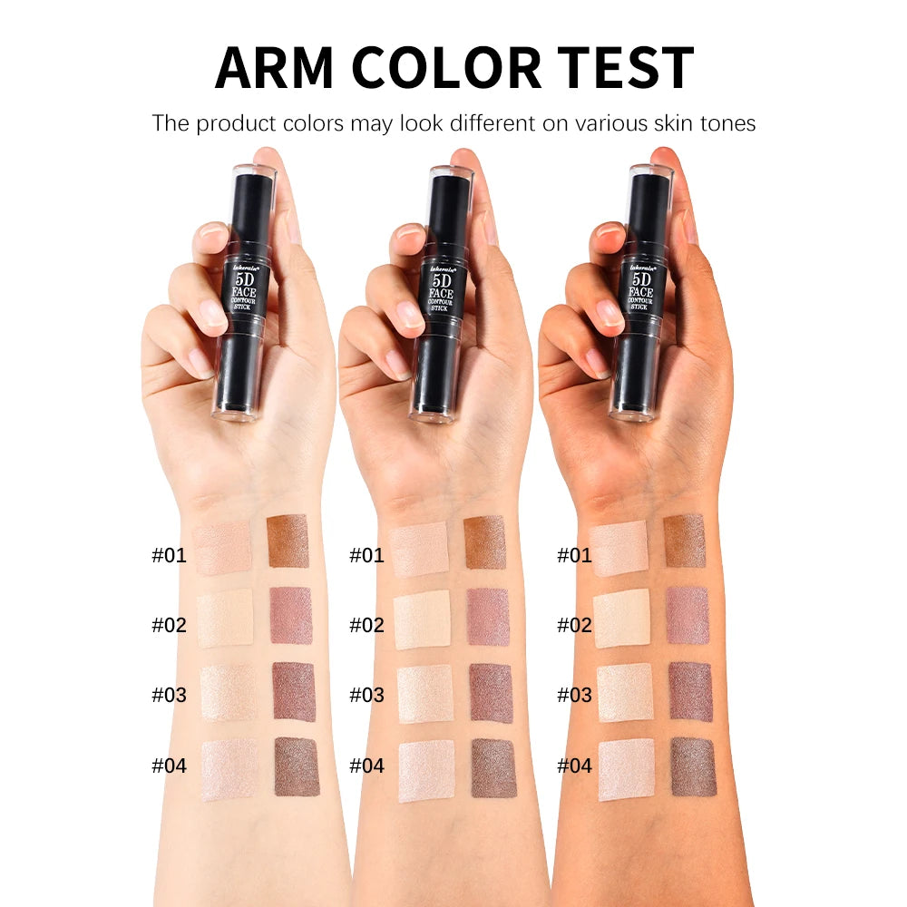 Lakerain 5D Dual-Ended Contour & Highlighter Stick for Face Definition