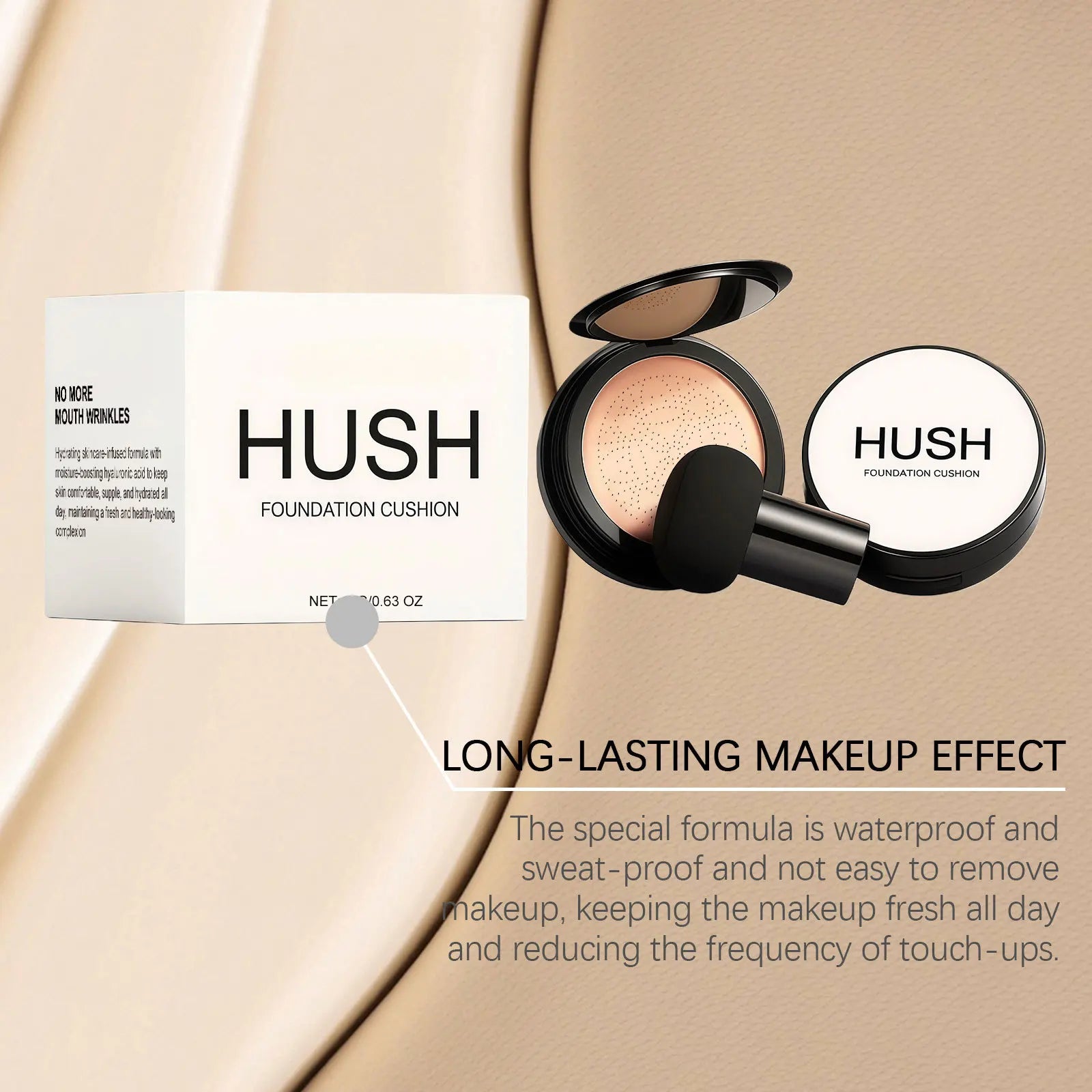 HUSH Air Cushion BB Cream Foundation with Mushroom Puff