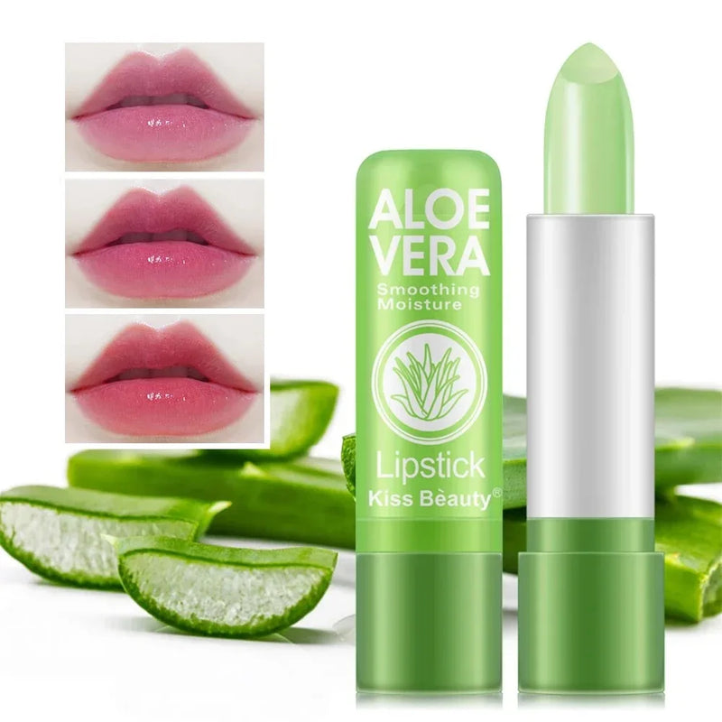 Aloe Vera Temperature Color Change Lipstick Moisturizing Lip Balm Long Lasting Waterproof Nourishing Lip Korean Makeup Cosmetics