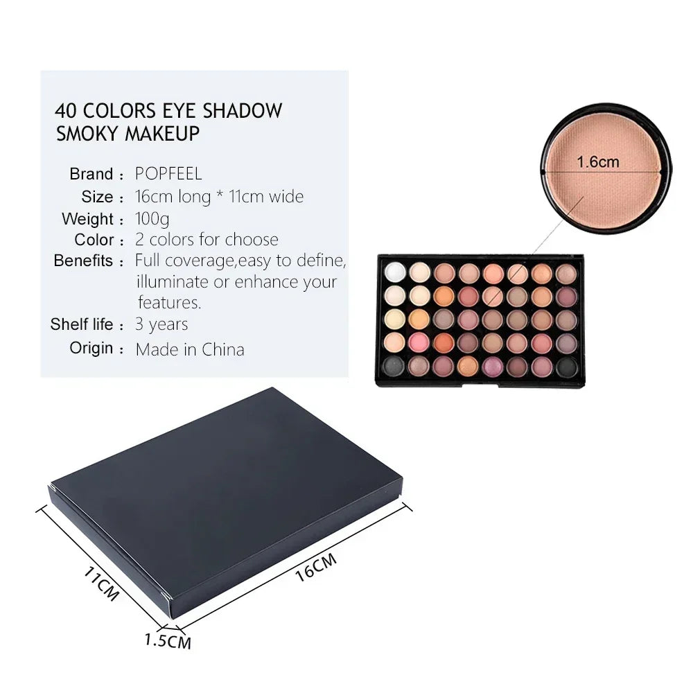 40 Color Matte Glitter Eyeshadow Palette