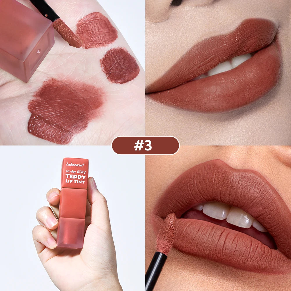 Lakerain Waterproof Teddy Lip Gloss Velvet Matte Lip Mud Long-lasting Coloring Lipstick Light Non-transfer Lip Glaze Face Makeup