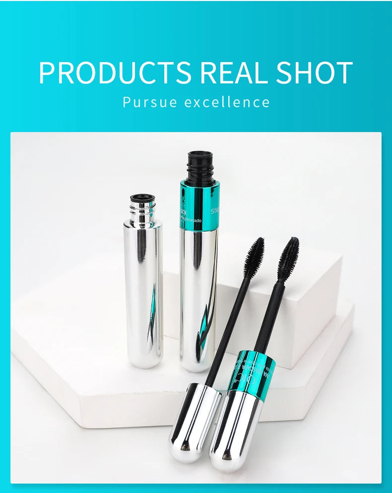 4D Mascara Double Effect Lengthen Curling Thick Eyelash Extension Long Lasting Silk Fiber Eye Lashes Makeup Mascara Cosmetics