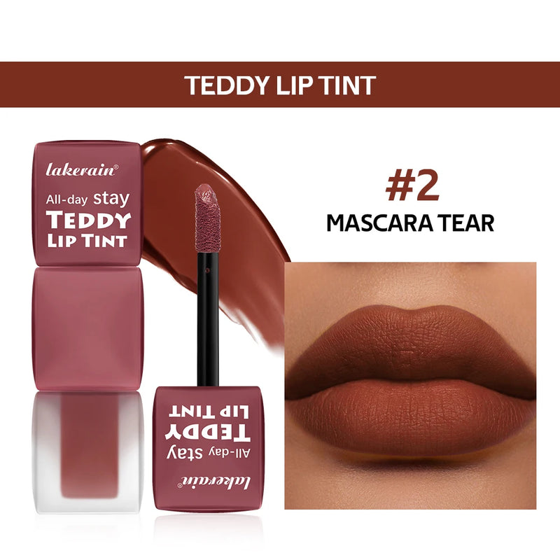 Lakerain Waterproof Teddy Lip Gloss Velvet Matte Lip Mud Long-lasting Coloring Lipstick Light Non-transfer Lip Glaze Face Makeup