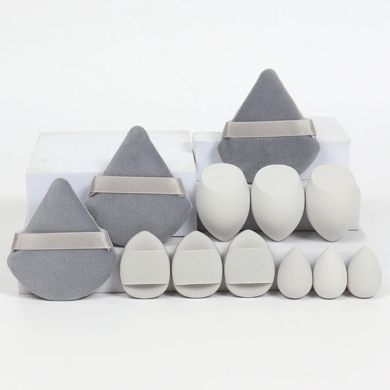 12-Piece Makeup Sponge & Puff Set for Wet & Dry Blending