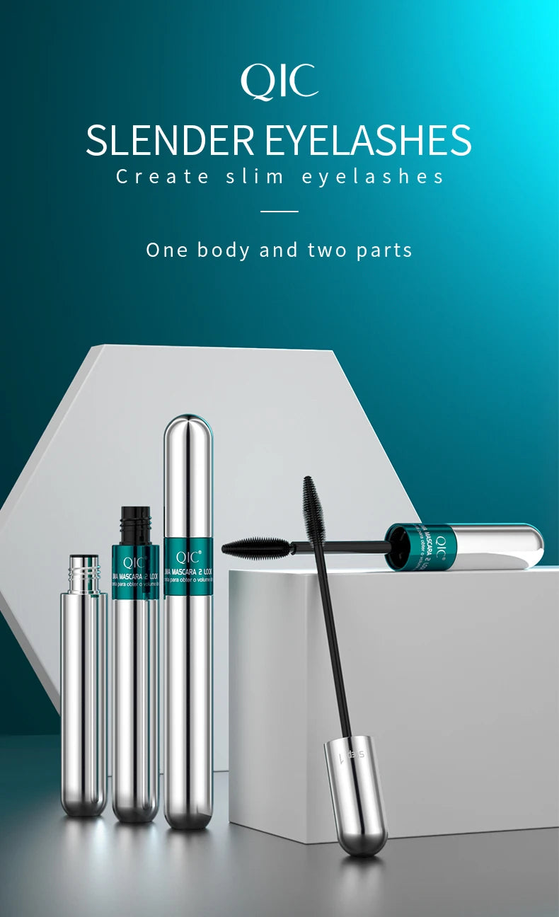 4D Mascara Double Effect Lengthen Curling Thick Eyelash Extension Long Lasting Silk Fiber Eye Lashes Makeup Mascara Cosmetics