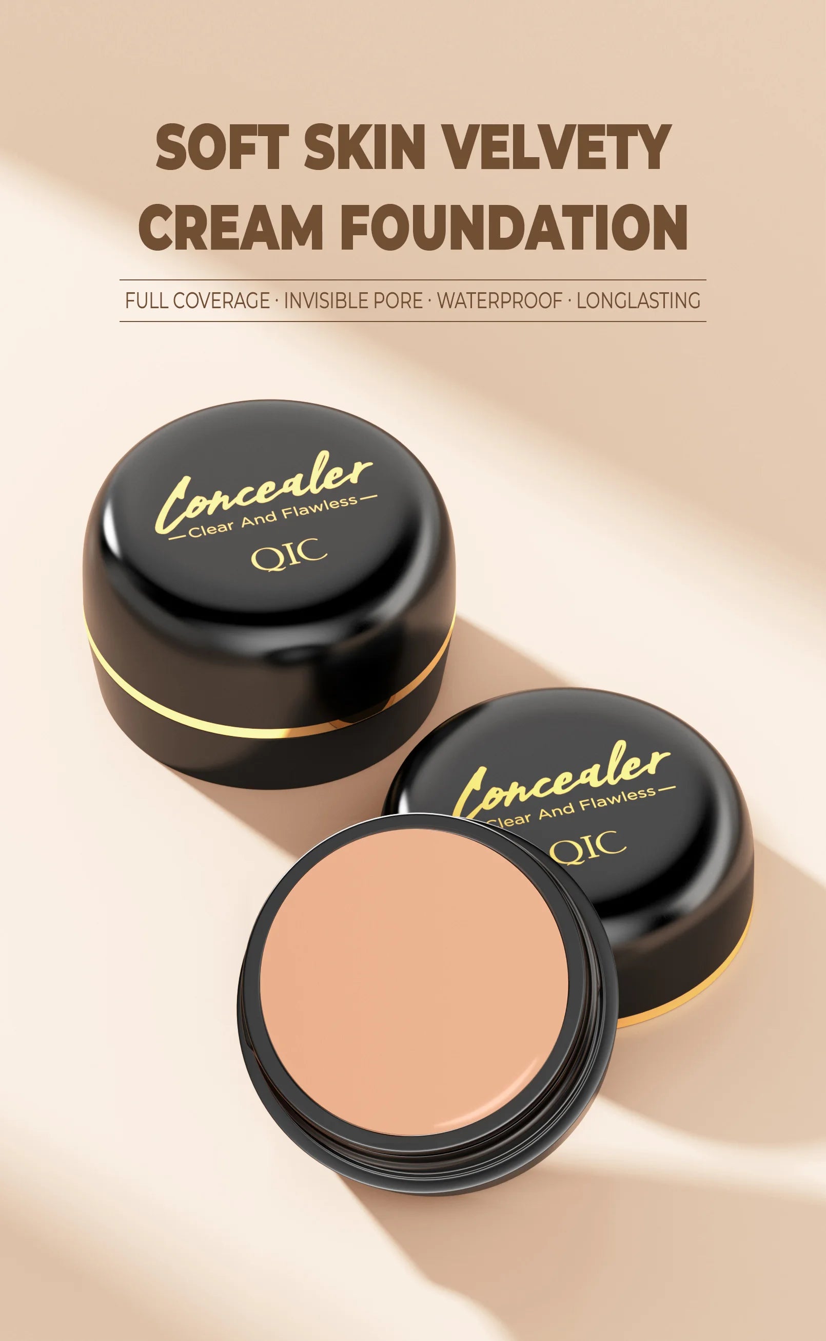 QIC Waterproof Full Coverage Concealer for Tattoos & Scars
