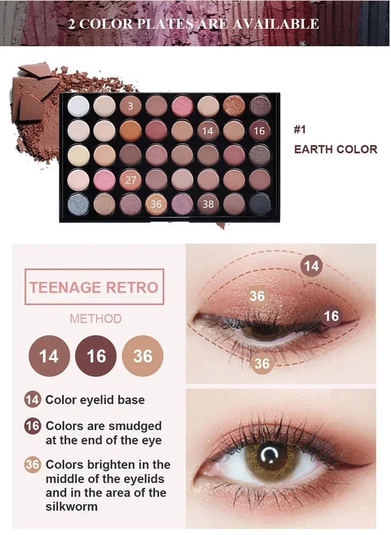 40 Color Matte Glitter Eyeshadow Palette