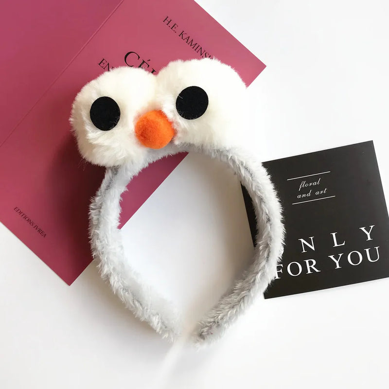 Cartoon Cute Headband New Plush Big Eyes Headband Women's Face Wash Headband Children's Headwear