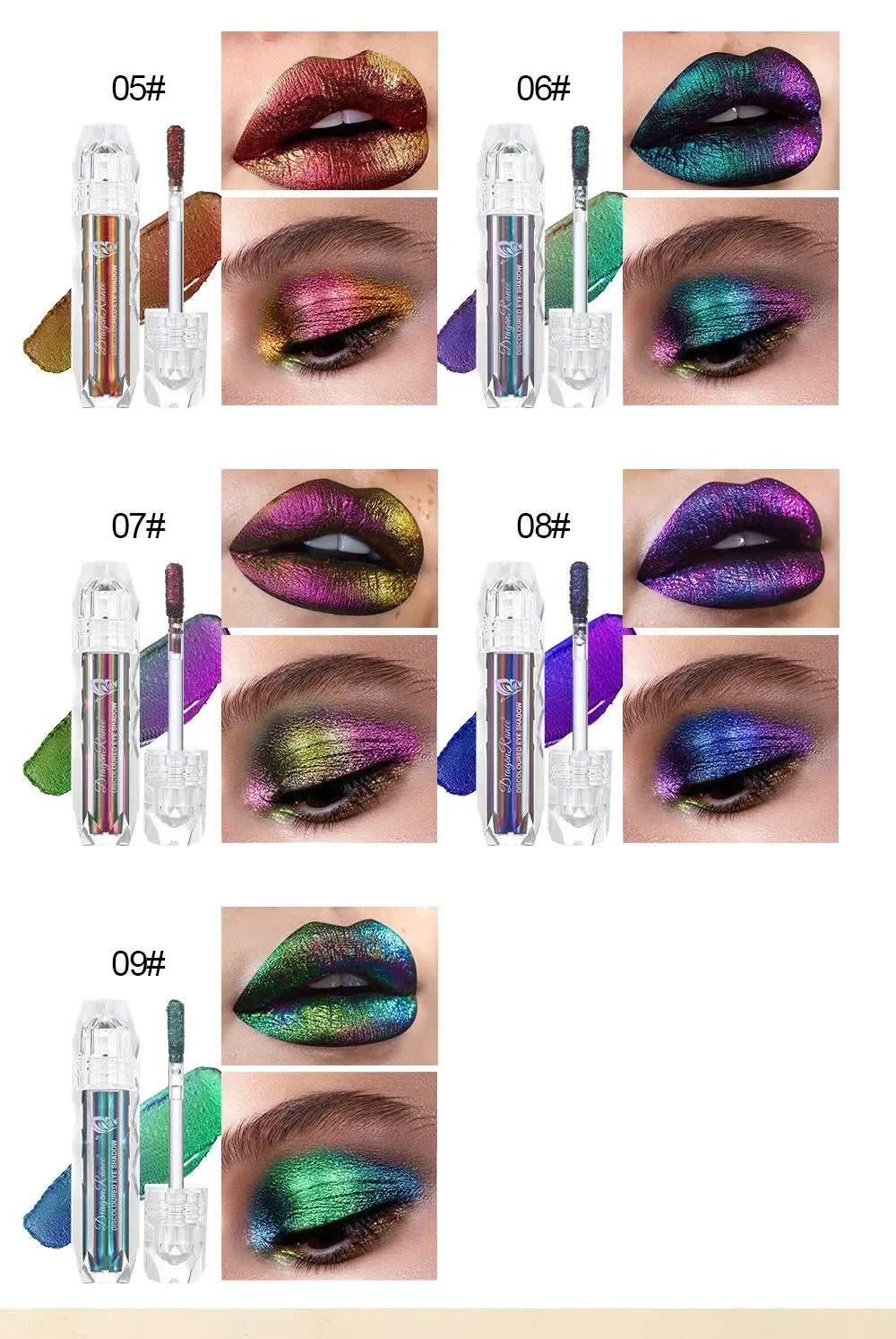 Chameleon Liquid Eyeshadow Metal Chameleon Makeup Lipgloss Shimmer Pigment Glitter Eye Shadow Lipstick Shine Diamond Eyeshadow