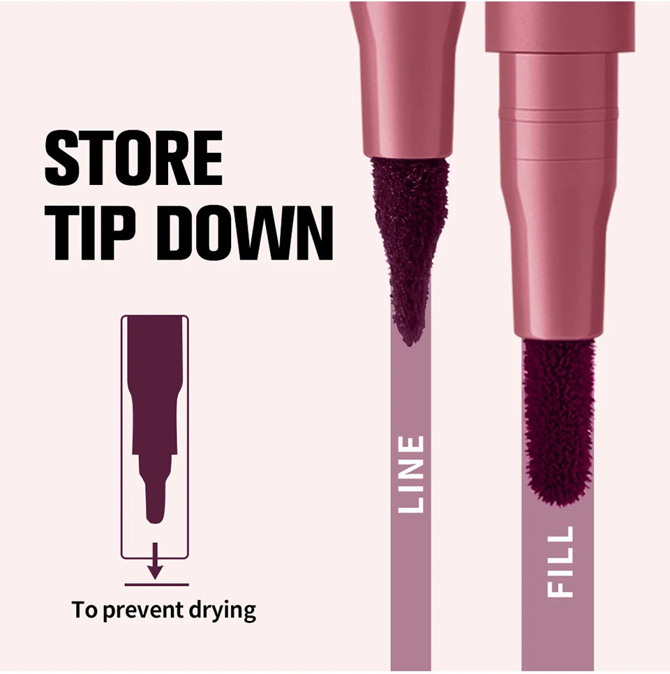 Lakerain Lip Contour Lip Stain Pen Dual-Sided Lip Liner