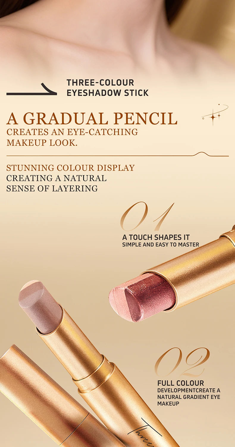 O'CHEAL Three Color Gradient Eye Shadow Stick