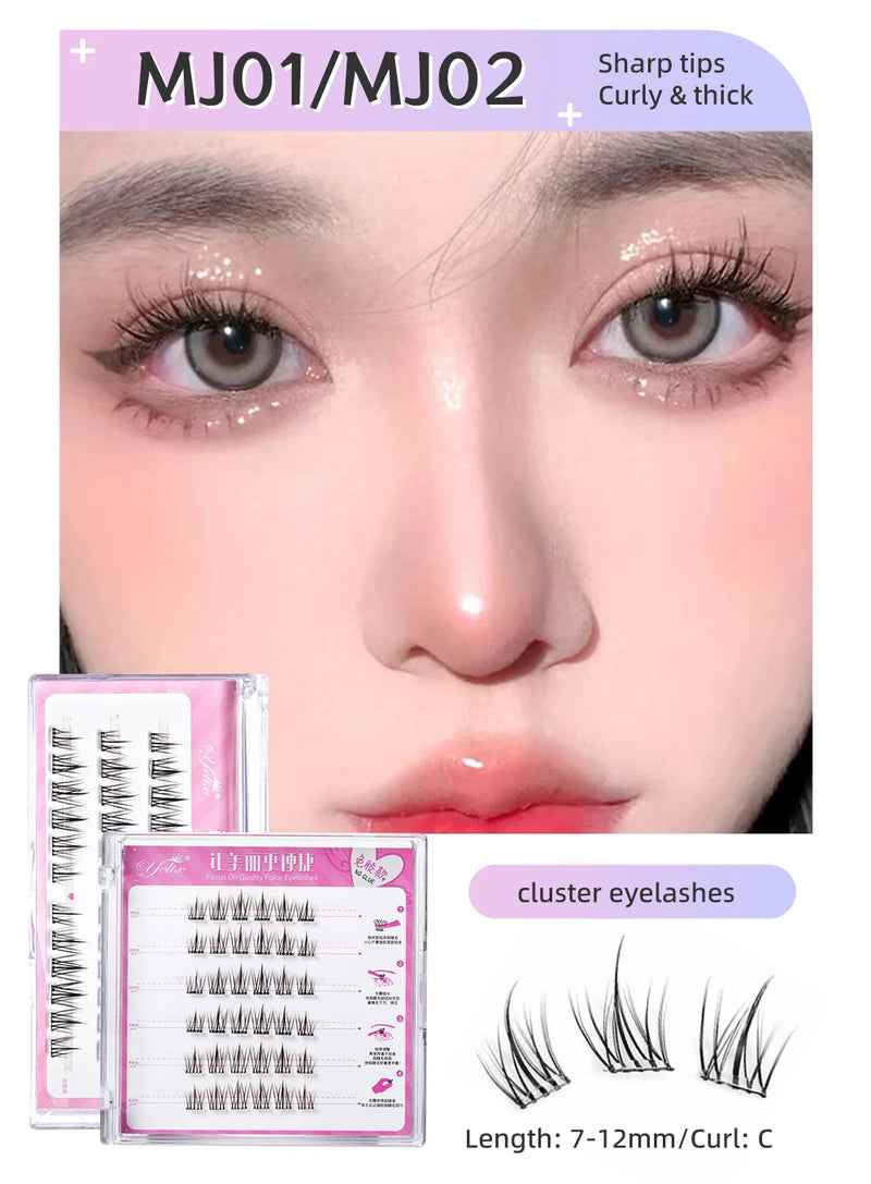 Yelix Large Capacity Self-Adhesive Eyelashes No Glue Fake Lashes Extensions Reusable for Makeup Soft Mink Eyelashes