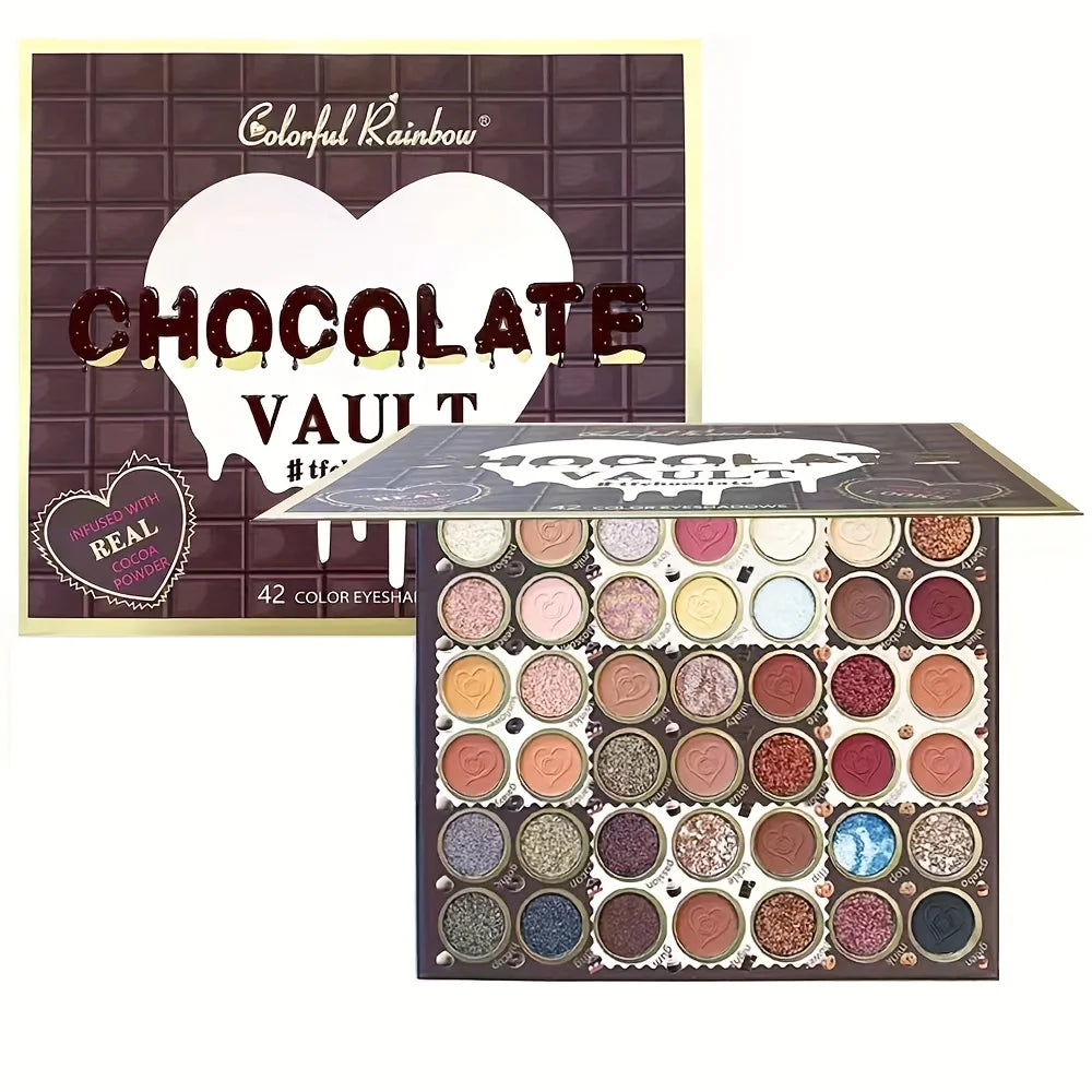 Colorful Rainbow Chocolate Vault 42 Color Eyeshadow Palette