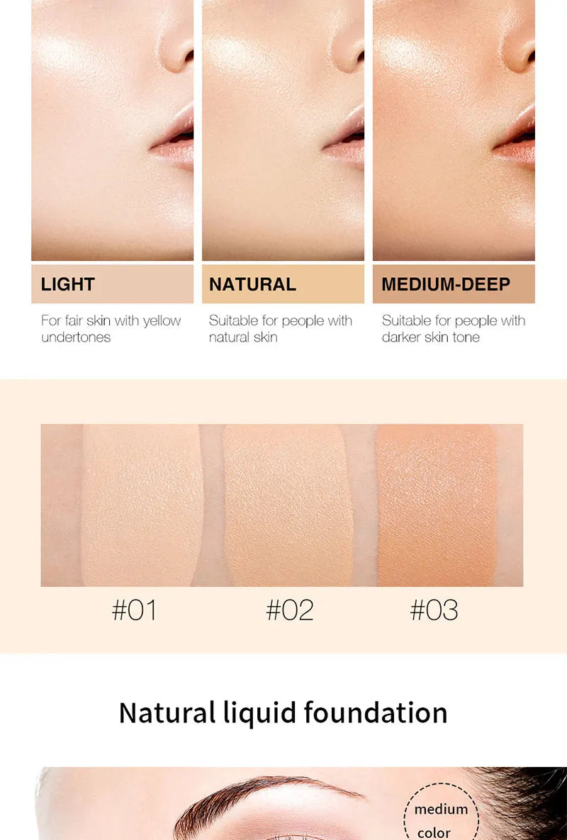 HISYI Moisturizing Liquid Foundation for Natural Coverage