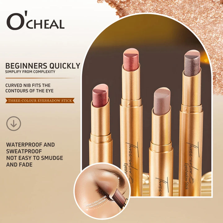 O'CHEAL Three Color Gradient Eye Shadow Stick