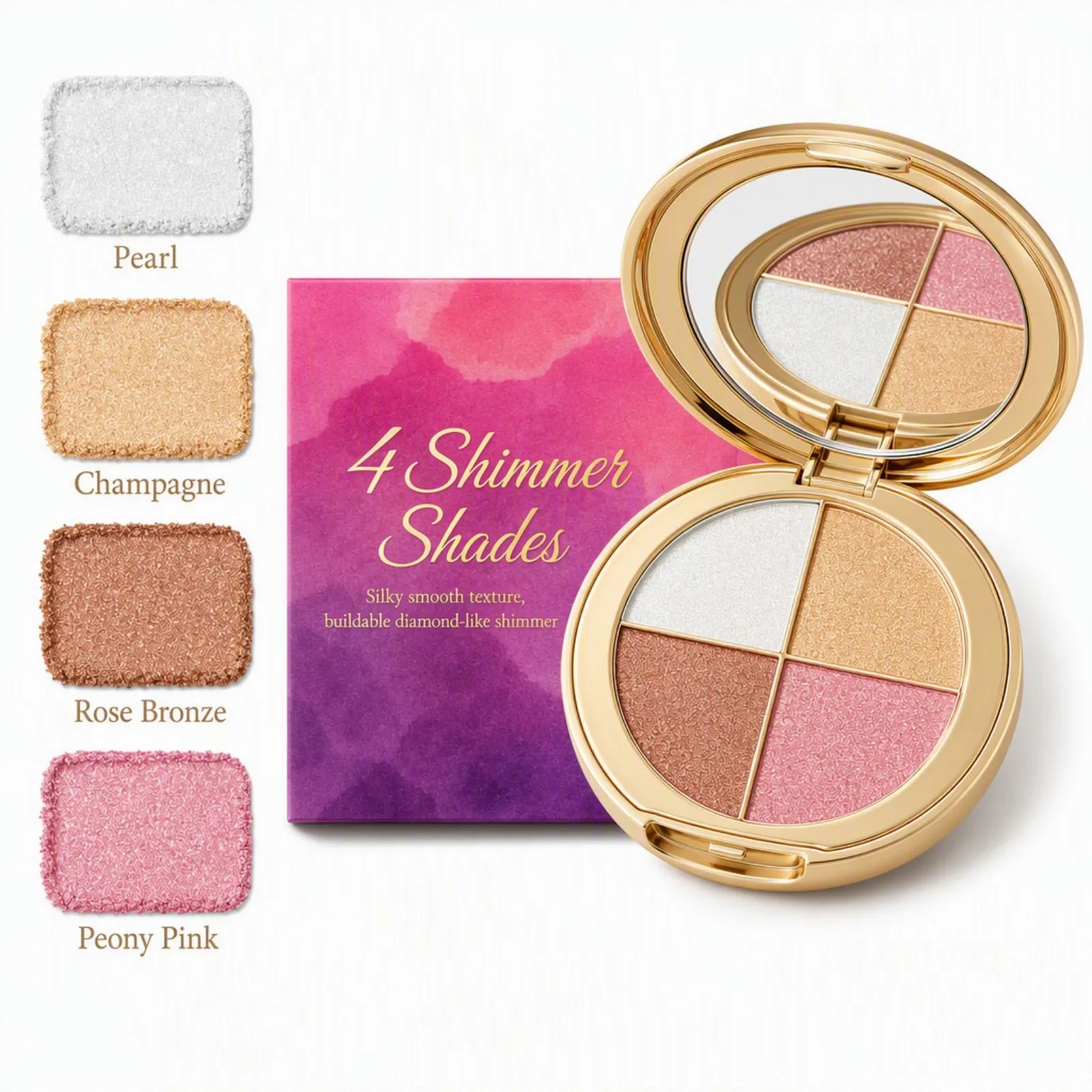 Zephoco 4 Color Highlight Eye and Cheek Makeup Palette