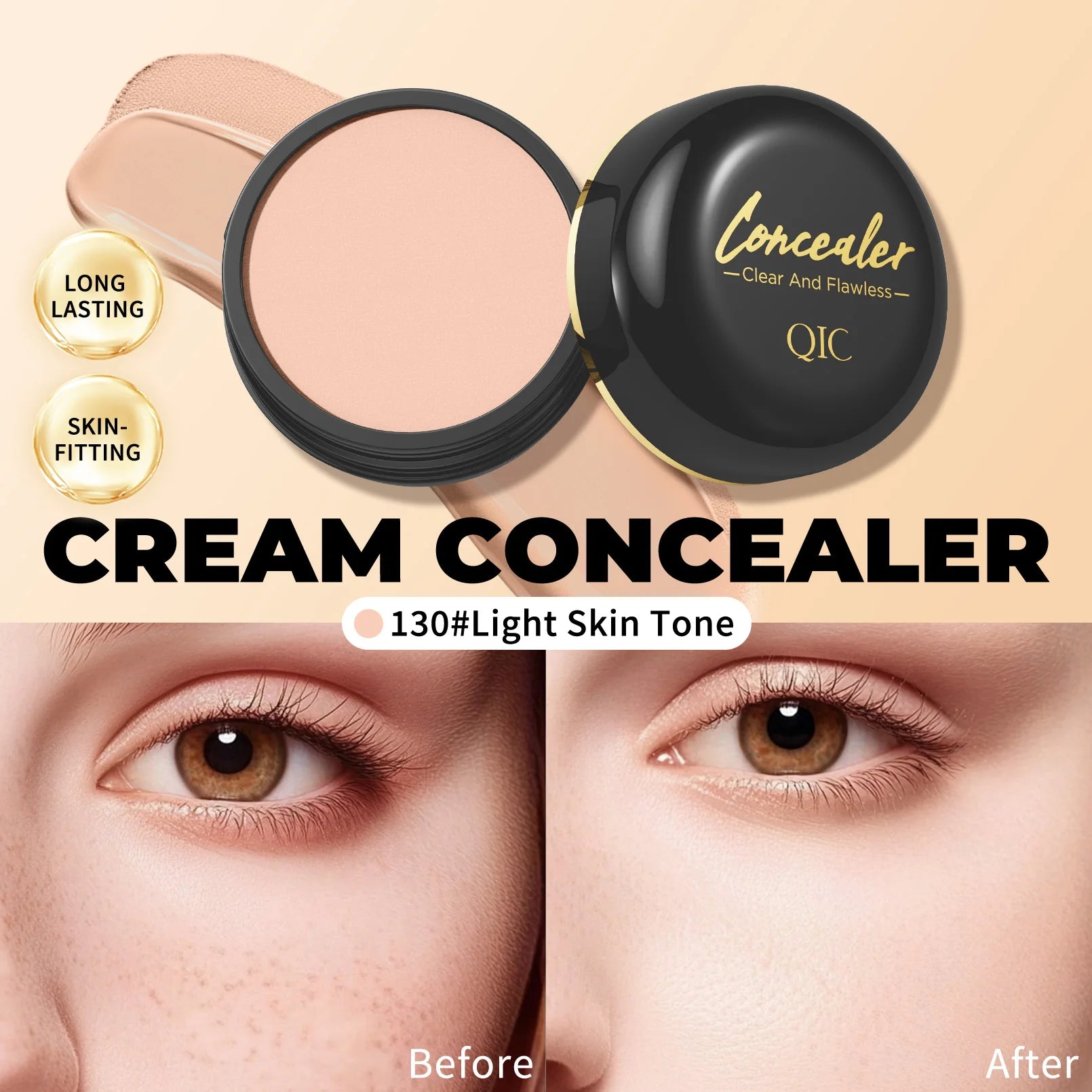 QIC Waterproof Full Coverage Concealer for Tattoos & Scars