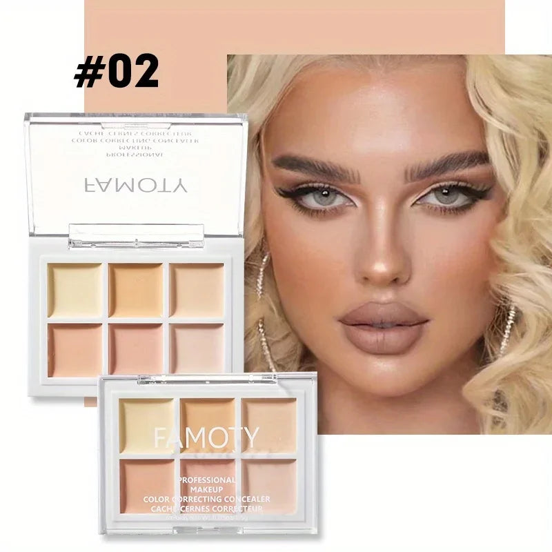 FAMOTY 6-Color Full Coverage Concealer Palette