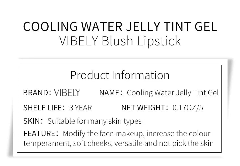 VIBELY Water Jelly Tint Stick Lip & Cheek Tint