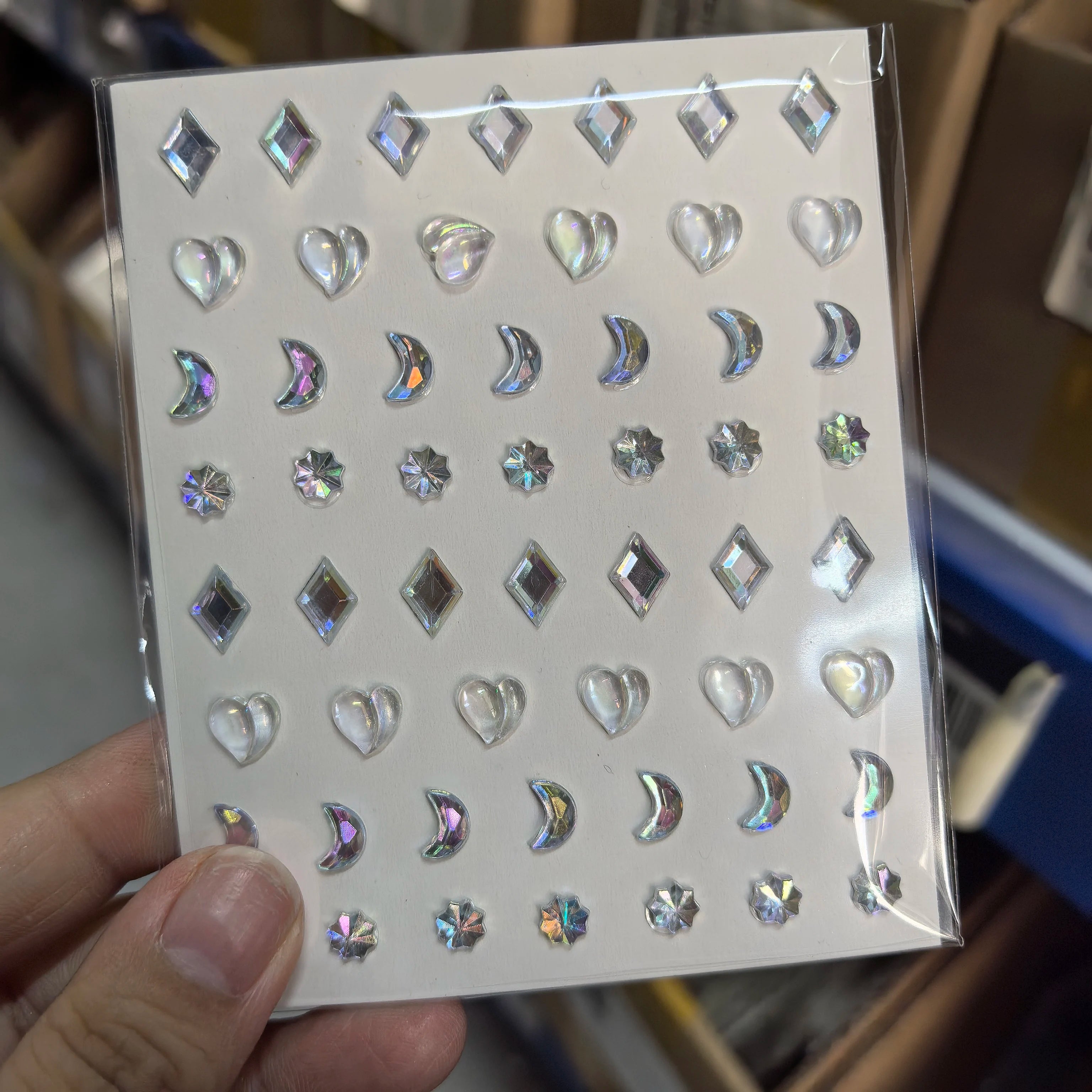 1pcs Laser Sparkle Stars Diamond/Pearls Face Gems Stickers Heart Moon Shape Rhinestones for Eyes/Face Stickers Temporary Tattoos