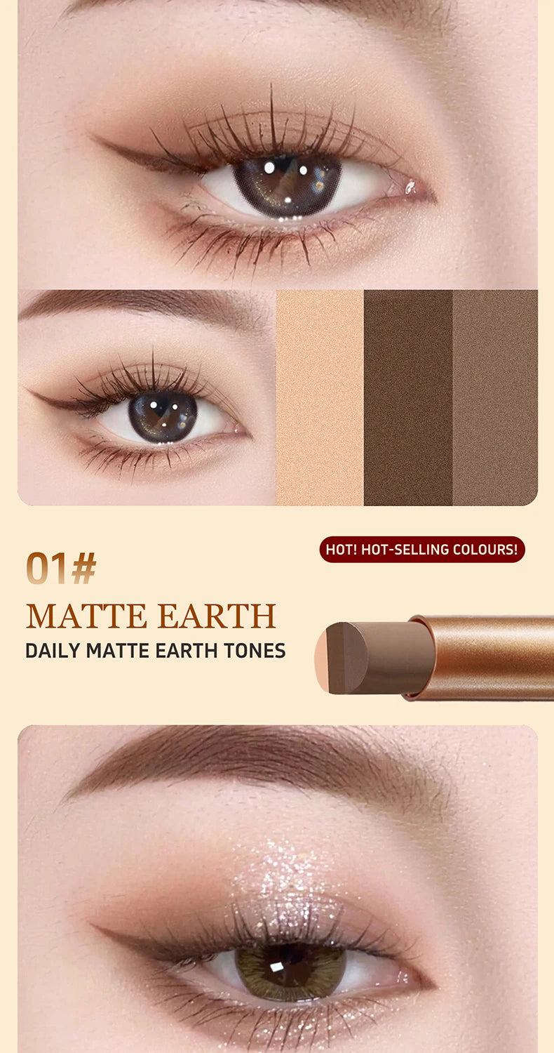 O'CHEAL Three Color Gradient Eye Shadow Stick