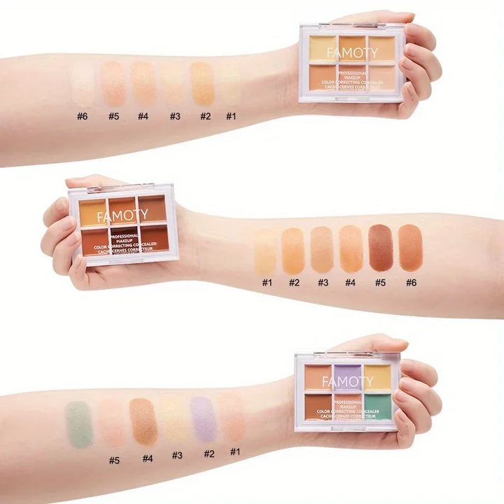 FAMOTY 6-Color Full Coverage Concealer Palette