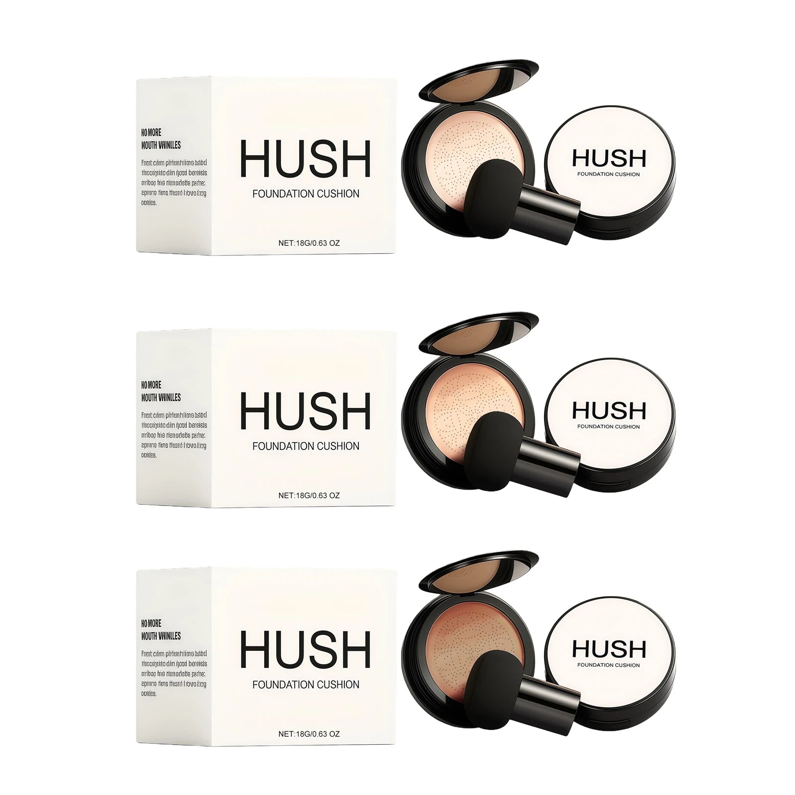 HUSH Air Cushion BB Cream Foundation with Mushroom Puff