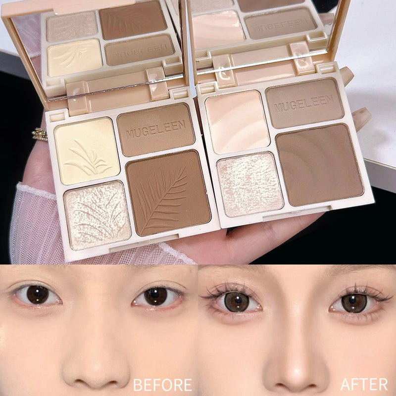 MUGELEEN 4 Color Contour Highlighter Makeup Palette