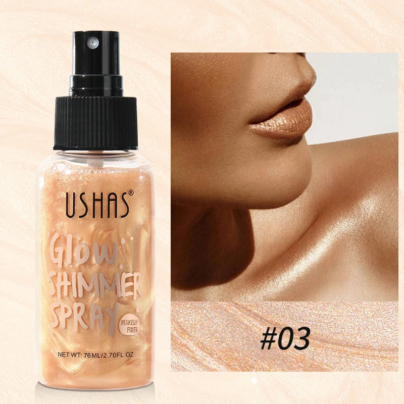 USHAS Glow Shimmer Spray Liquid Highlighter for Face & Body