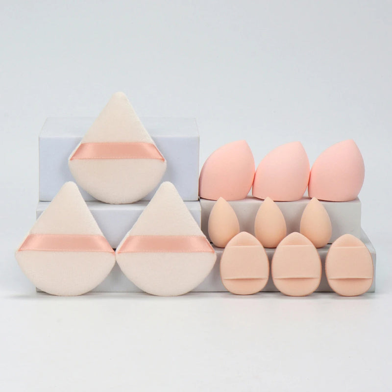 12-Piece Makeup Sponge & Puff Set for Wet & Dry Blending