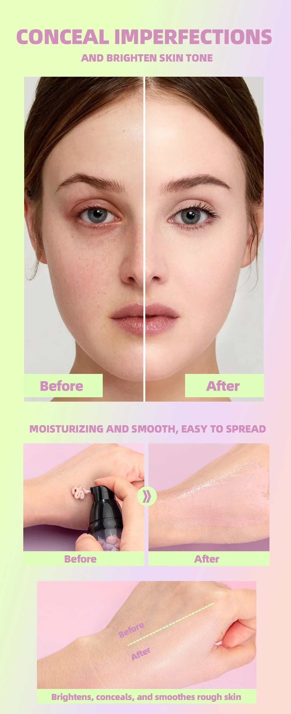 QiBest Three Color Liquid Concealer Makeup Primer