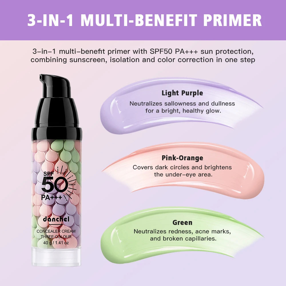 Danchel Three Color Concealer Cream SPF50 Primer