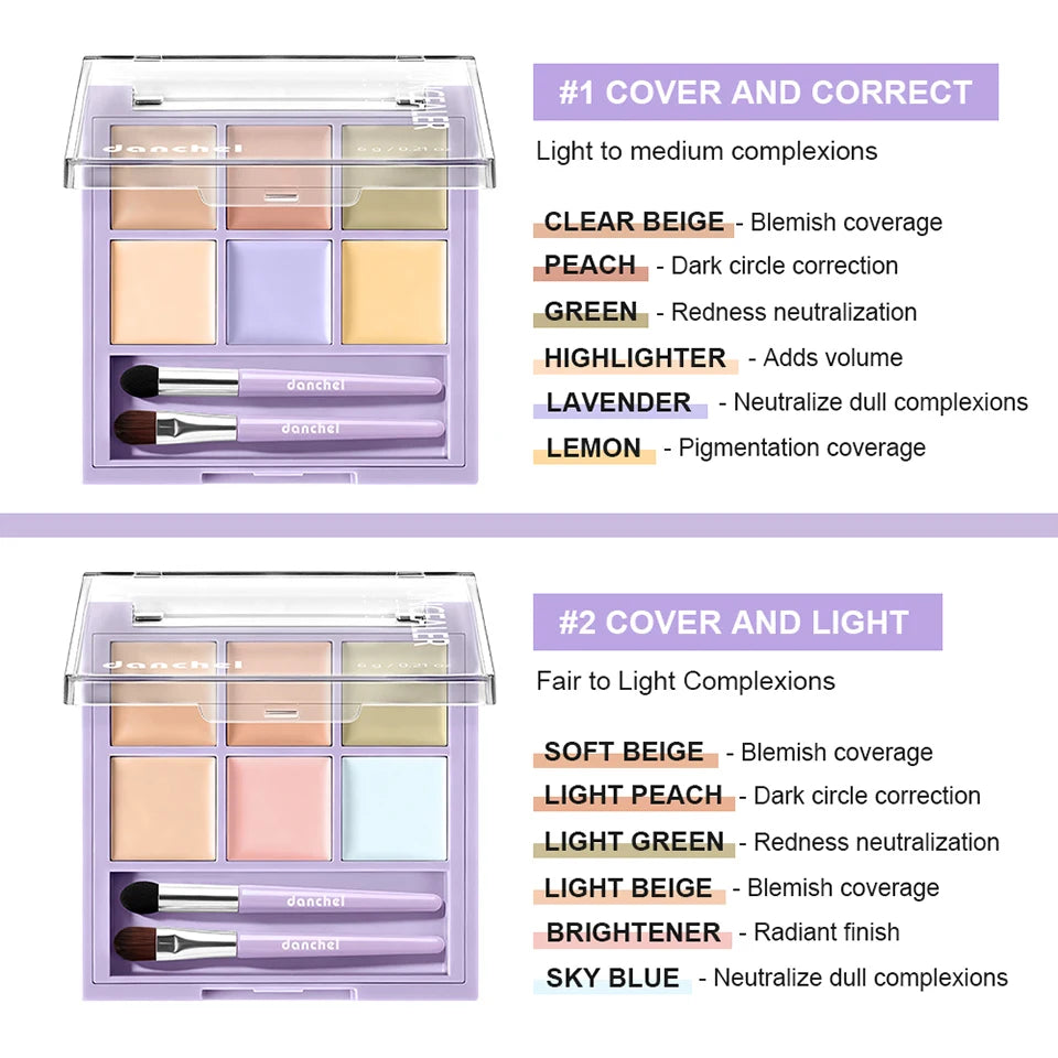 Danchel 6-Color Cream Concealer & Corrector Palette