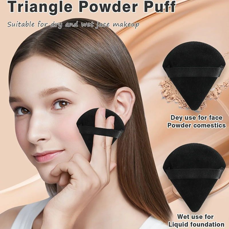 Triangle Powder Puffs Bulk Pack for Loose & Setting Powder