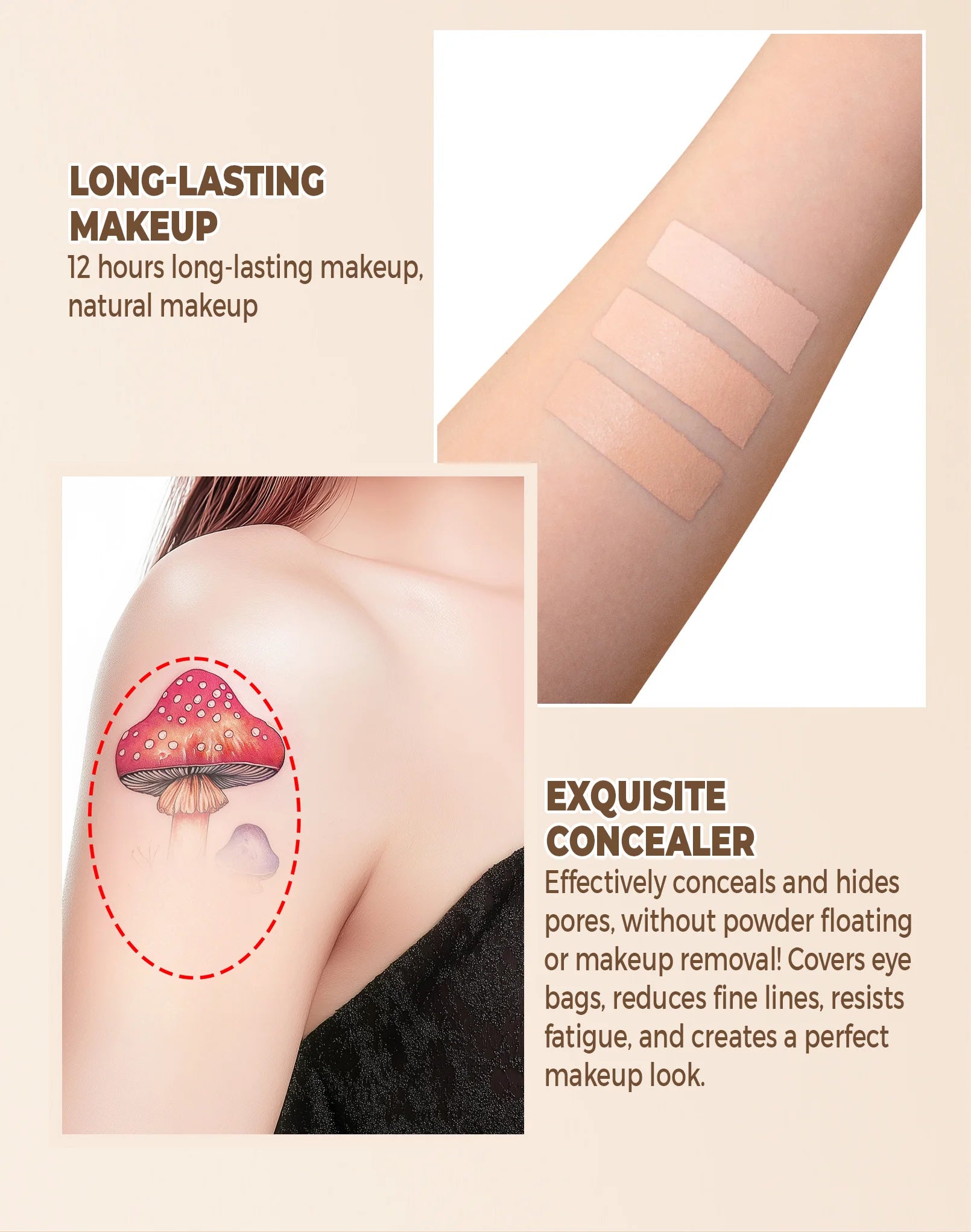 QIC Waterproof Full Coverage Concealer for Tattoos & Scars