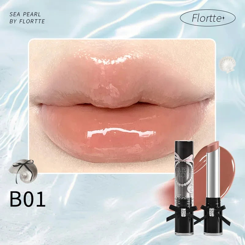 FLORTTE Glass Sea Series Solid Lip Gloss Water Light Mirror Lip Glaze Moisturizing Long-lasting Lip Tint Lip Plumper Makeup