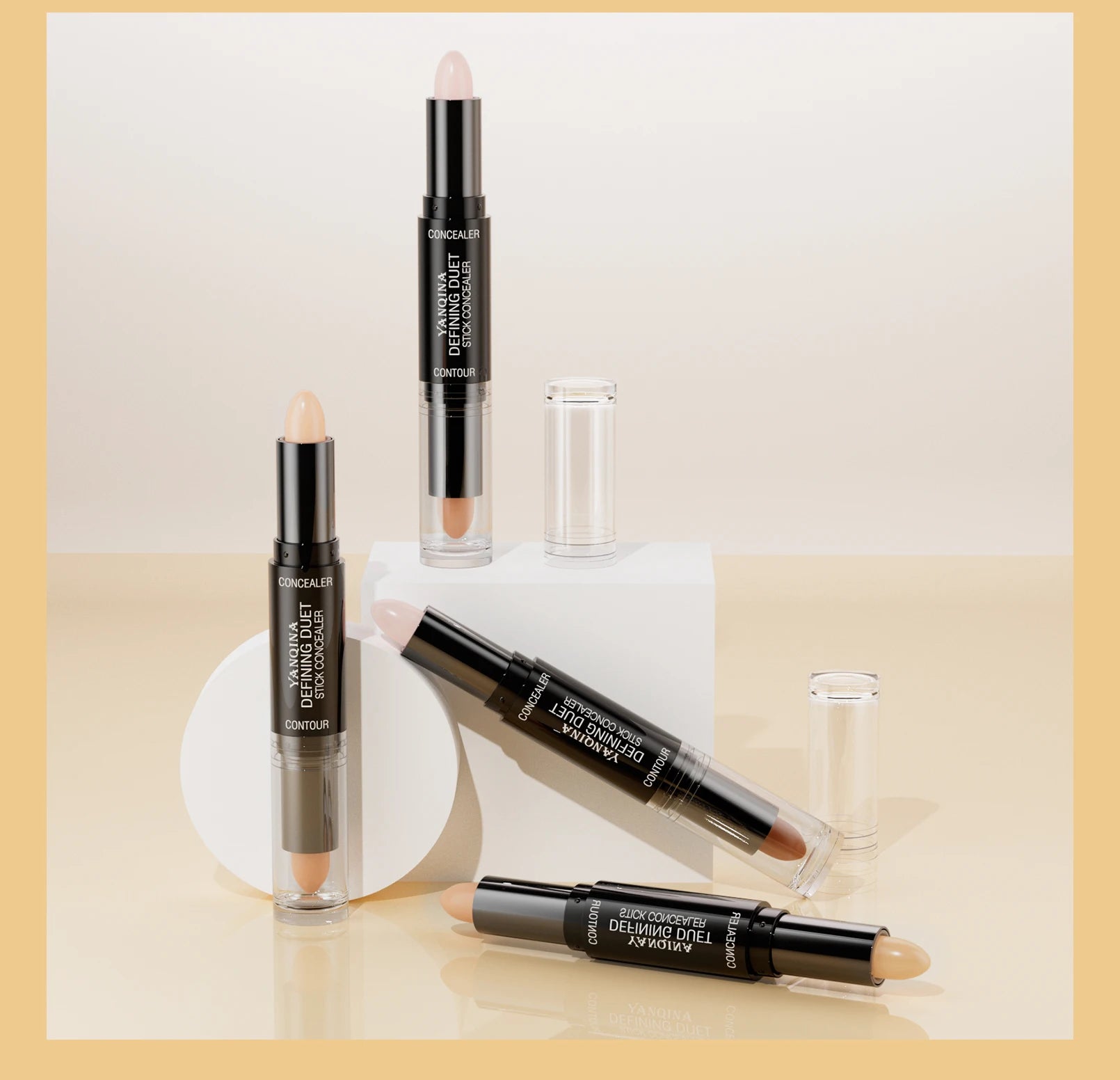 YANQINA Double-Ended Contour Stick Duo for Highlighting & Sculpting