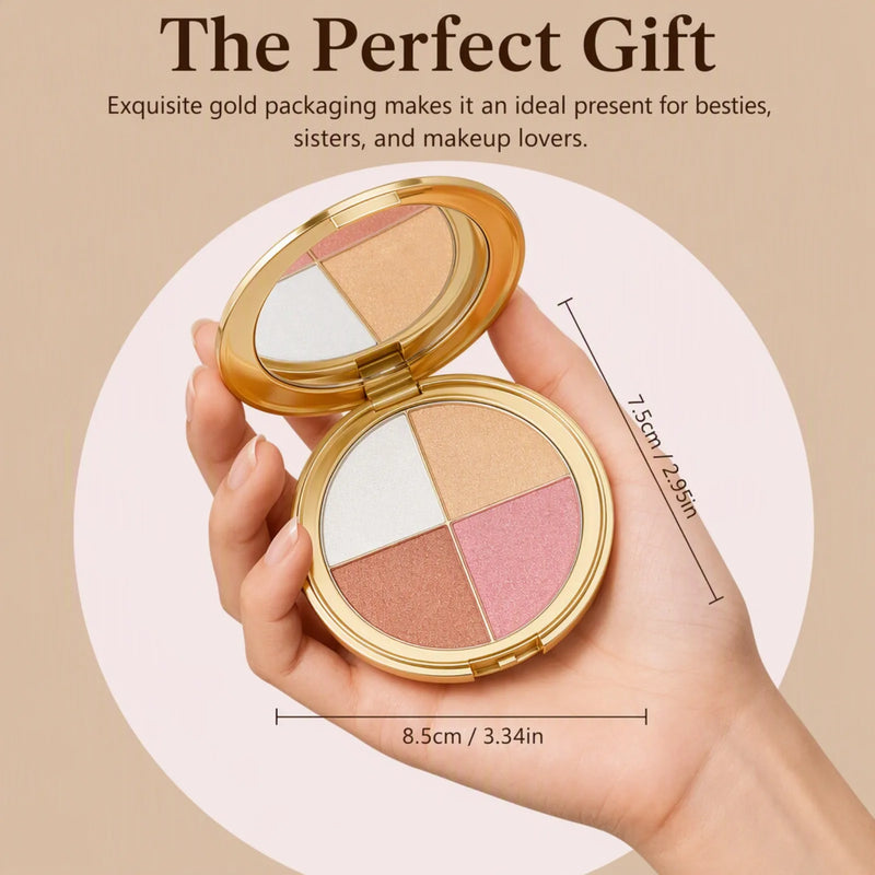 Zephoco 4 Color Highlight Eye and Cheek Makeup Palette
