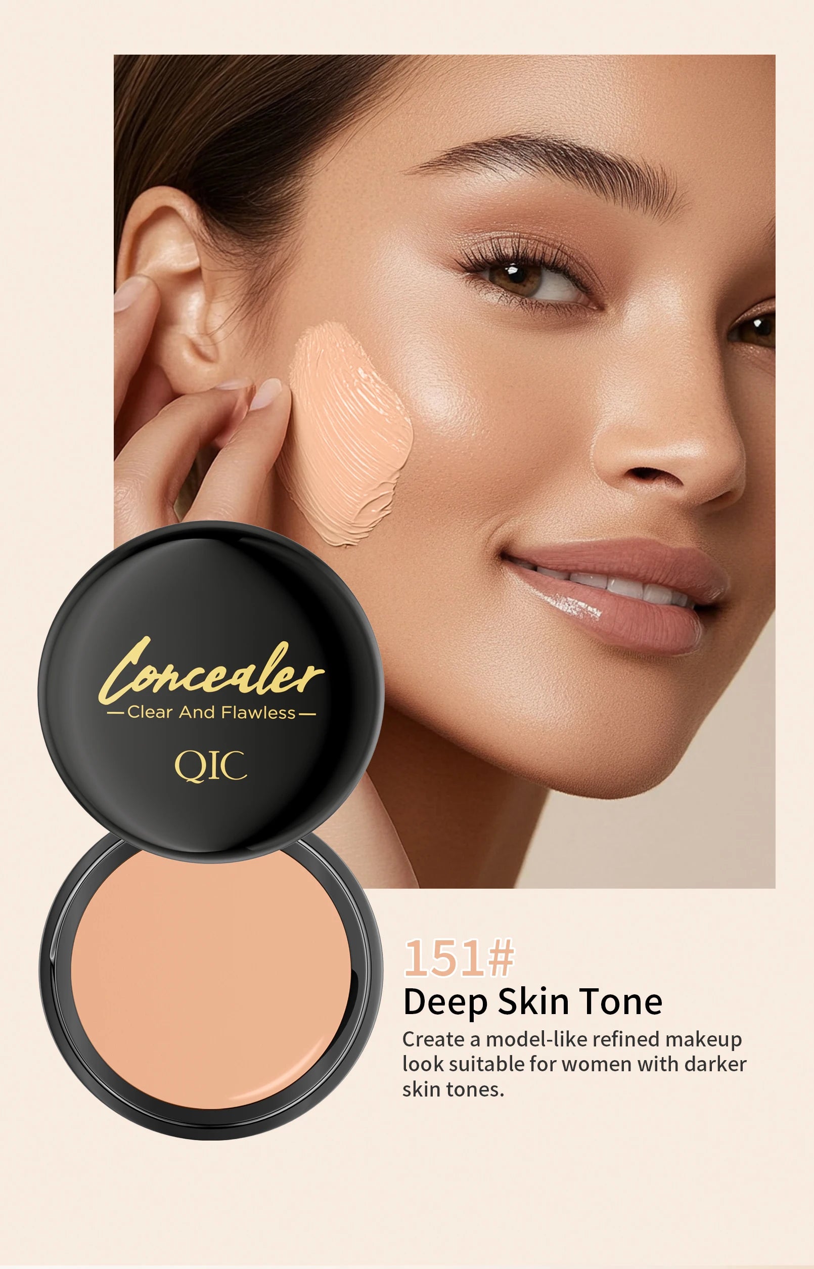 QIC Waterproof Full Coverage Concealer for Tattoos & Scars