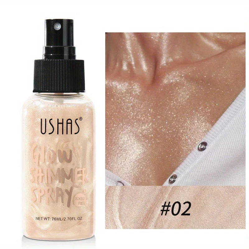 USHAS Glow Shimmer Spray Liquid Highlighter for Face & Body