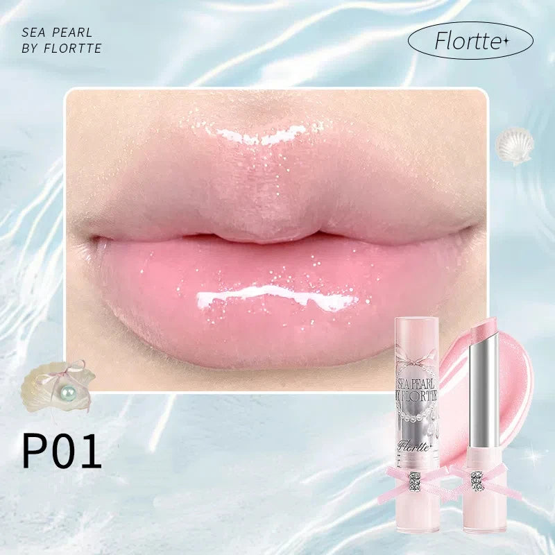 FLORTTE Glass Sea Series Solid Lip Gloss Water Light Mirror Lip Glaze Moisturizing Long-lasting Lip Tint Lip Plumper Makeup
