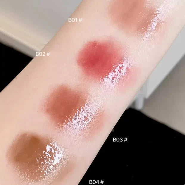 FLORTTE Glass Sea Series Solid Lip Gloss Water Light Mirror Lip Glaze Moisturizing Long-lasting Lip Tint Lip Plumper Makeup
